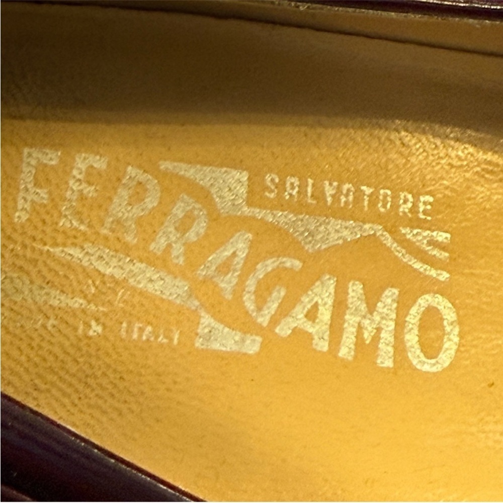 Salvatore Ferragamo Tassel Loafers Burgundy Leather 9D - Picture 7 of 11